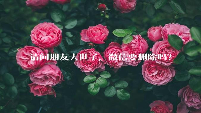 请问朋友去世了，微信要删除吗？